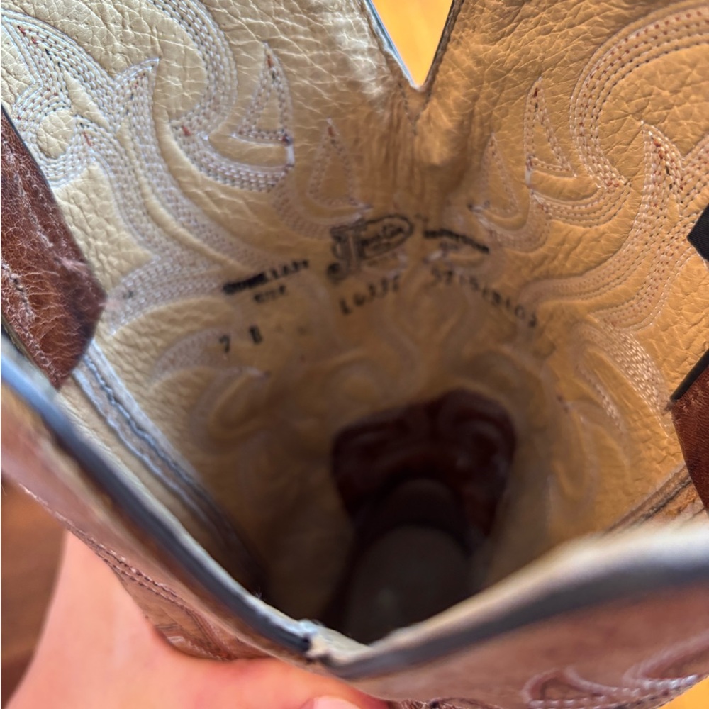 Justin Tan Leather Cowboy Boots - Picture 3 of 3